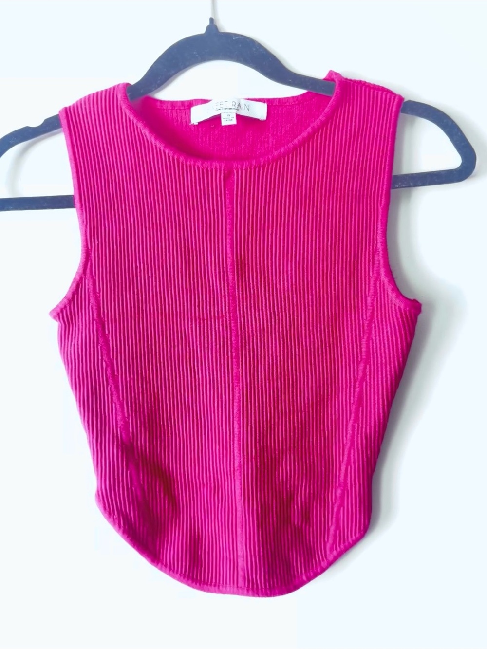 Sweet Rain Hot Pink Ribbed Tank Top